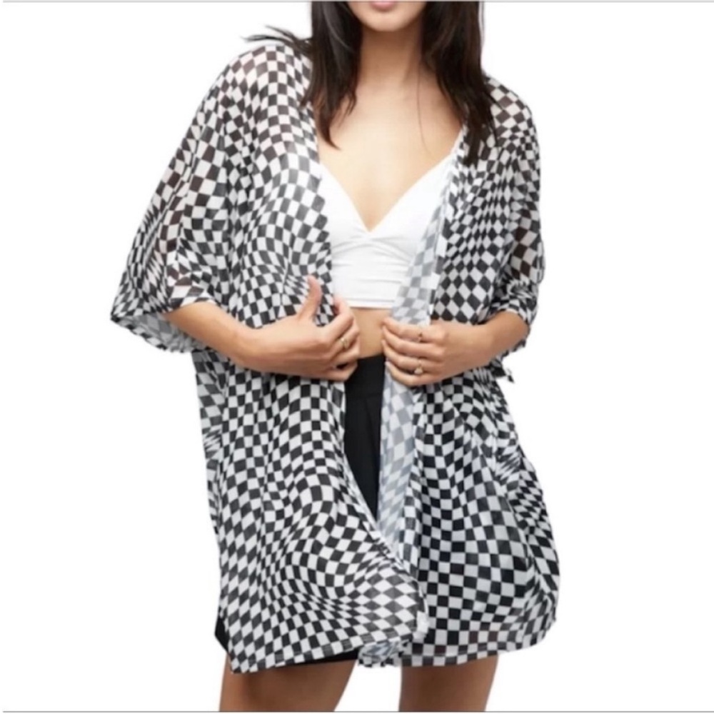 DAVI & DANI check cardigan top M
